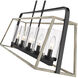 Bonnie 5 Light 37.5 inch Matte Black Grey Wood Chandelier Ceiling Light